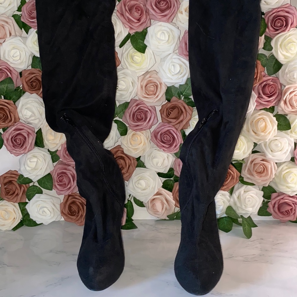 Black Thigh-High Boots